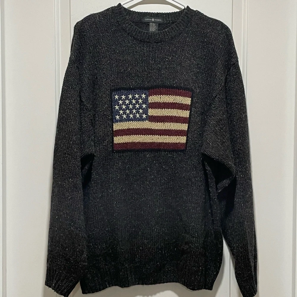 🇺🇸 Americana Large Wool Blend Brown Marled Vintage 90s Y2K Eclectic Grandpa